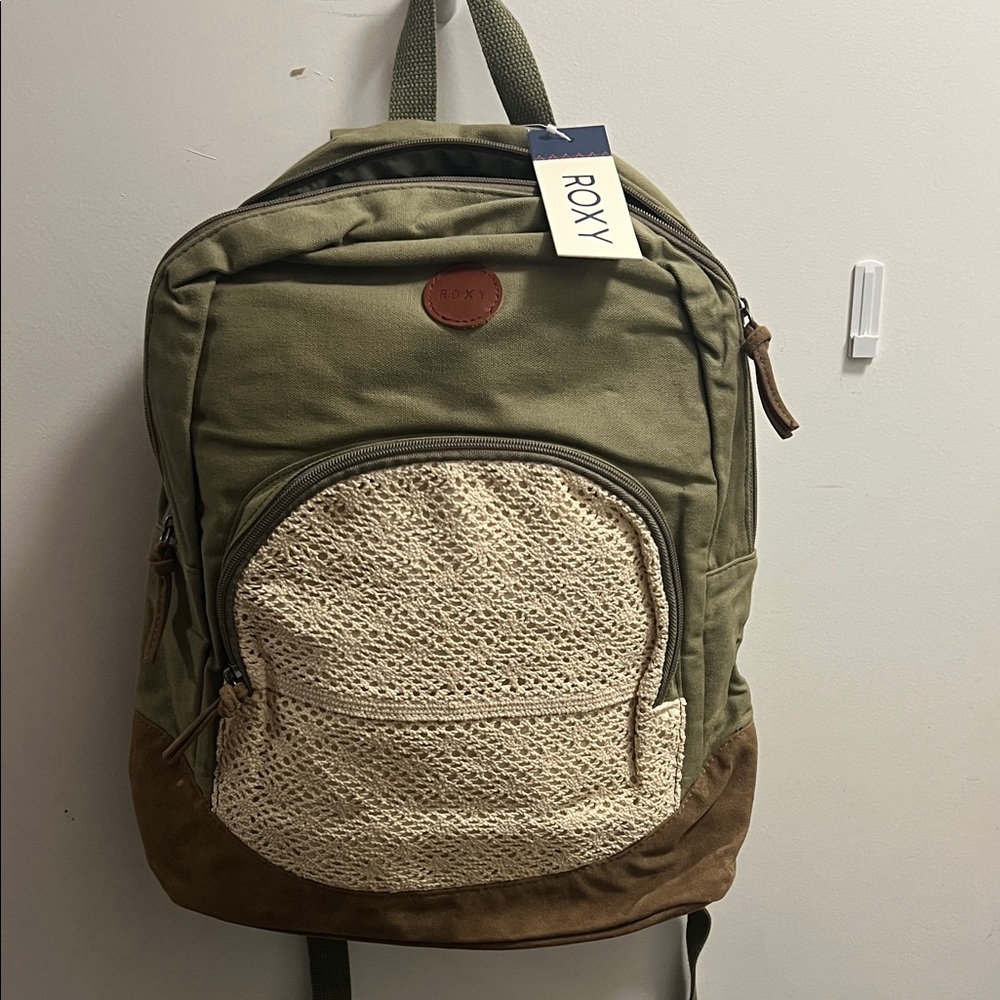 Roxy Green and Beige Backpack